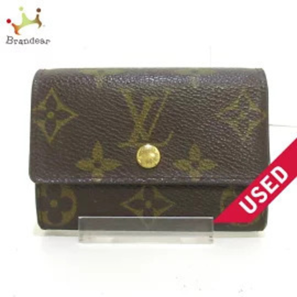 LOUIS VUITTON Porte Monnaie Plat coin case Wallet Monogram Canvas
